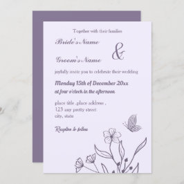 Romantisk elegant förbättra blommigt bröllop inbjudningar