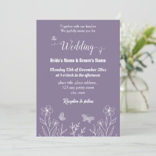 Romantisk elegant förbättra blommigt bröllop inbjudningar
