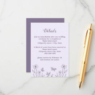 Romantisk elegant förbättra blommigt bröllop tilläggskort