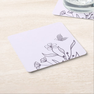Romantisk elegant förbättra blommigt bröllop underlägg papper kvadrat