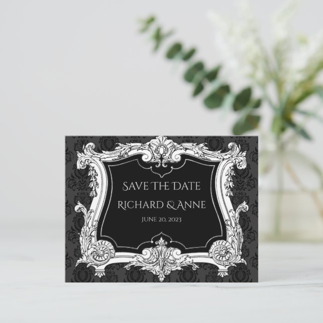 Romantisk, Elegant Fransk Bröllopsram Vykort (Stående Fram)