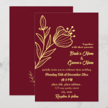 Romantisk elegant guld blomburgundy