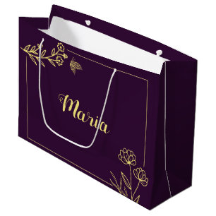 Romantisk elegant guld blomma lila bröllop