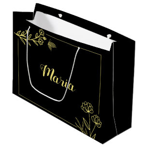 Romantisk elegant guld blommig svart bröllop