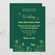 Romantisk elegant guld blomsterlarens grönt