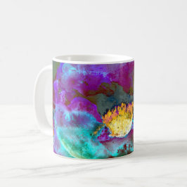 Romantisk elegant lila teal Blommålning Kaffemugg