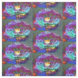 Romantisk elegant lila teal Blommålning Tyg