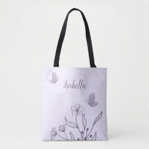 Romantisk elegant mauve blomster tygkasse