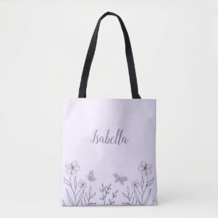 Romantisk elegant mauve blomster tygkasse