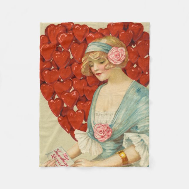 Romantisk Elegant Retro Alla Hjärtans Dag, John Wi Fleecefilt (Framsidan)