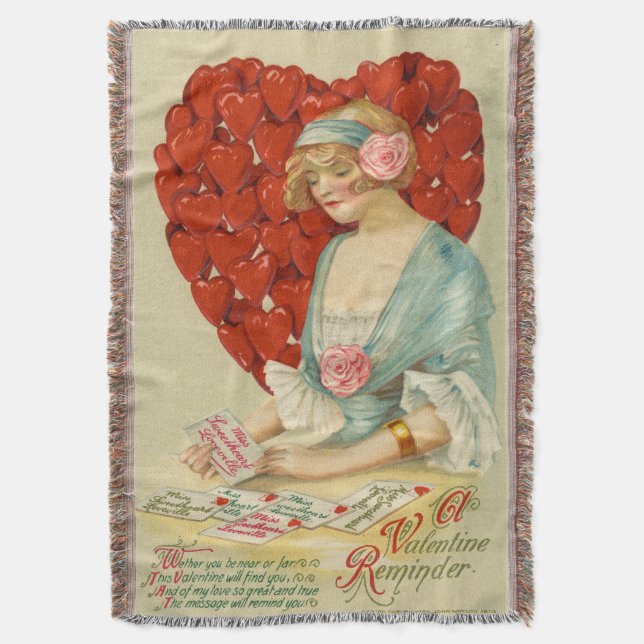 Romantisk Elegant Retro Valentine, John Winsch 191 Filt (Framsidan Vertikal)