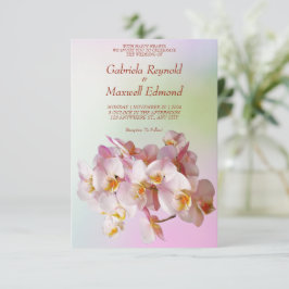 Romantisk Elegant Ro White Orchids Bröllop Inbjudningar