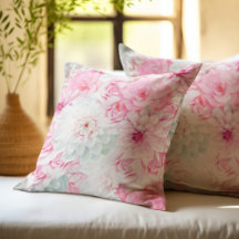 Romantisk Elegant Rosa Blommig Målning