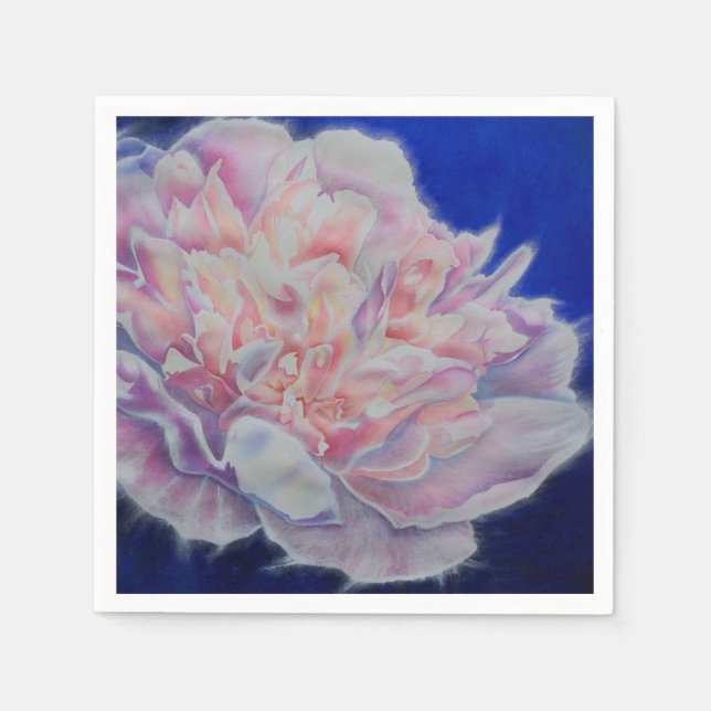 Romantisk elegant rosa blue pastel-målning pappersservett (Framsidan)