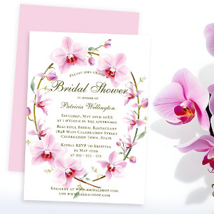 Romantisk Elegant Rosa Orchids Möhippa Inbjudningar