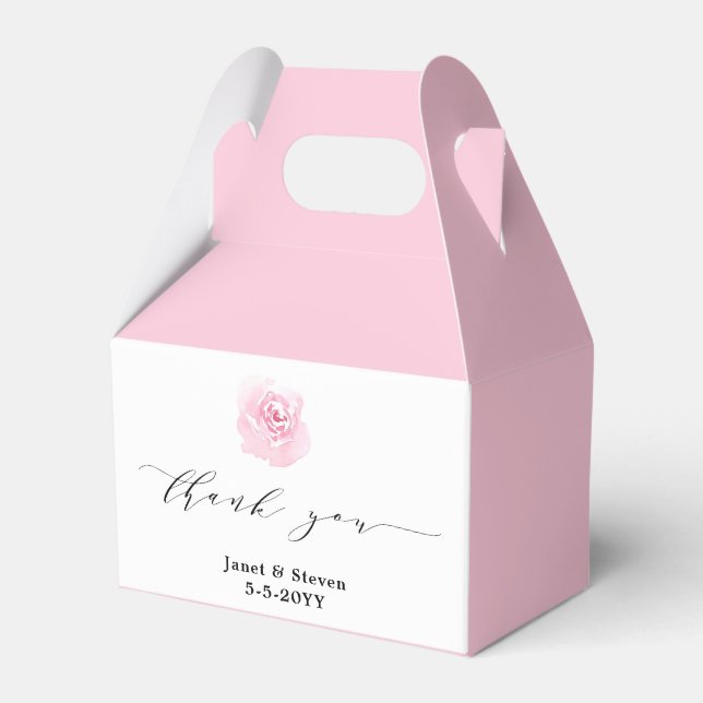 Romantisk Elegant Rosa ros-förmånslåda Presentaskar (Framsidan Sidan)