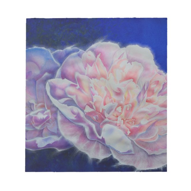 Romantisk elegant rosa vit, blå pastellvattenfärg anteckningsblock (Framsida)