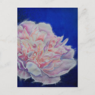 Romantisk elegant rosa vit, blå pastellvattenfärg vykort