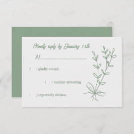 Romantisk elegant Sage grönt blommigt bröllop OSA Kort