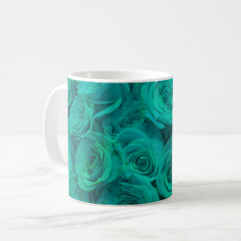 Romantisk elegant teal - grönt ro kaffemugg