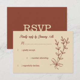 Romantisk elegant terracotta blommigt bröllop OSA kort