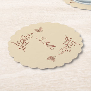 Romantisk elegant terracotta blommigt bröllop underlägg papper