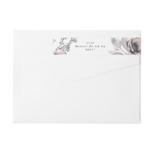 Romantisk Elegant Vattenfärgen Blommigt Bröllop Ad Etikettband