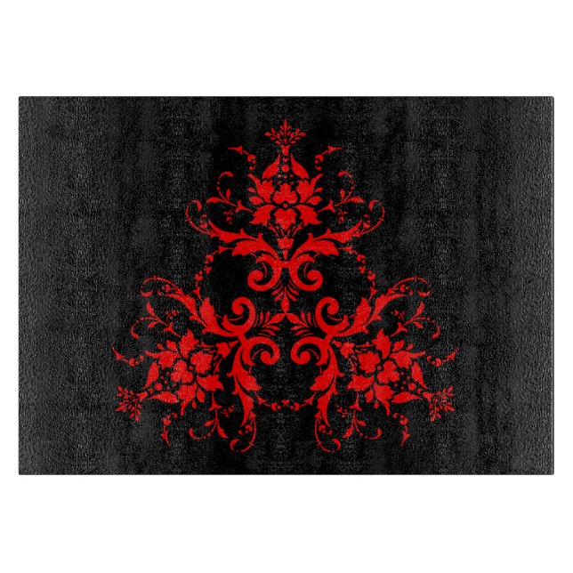 Romantisk, elegant vintage damask röd gotisk  (Framsidan)