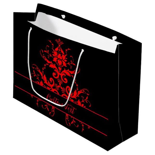 Romantisk, Elegant Vintage Red Damask (Framsidan Vinklad)