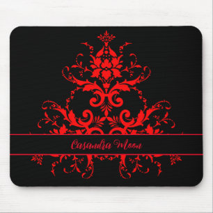 Romantisk, Elegant Vintage Red Damask Musmatta