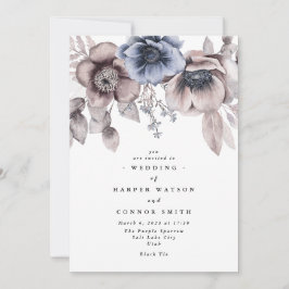 Romantisk Elegant Watercolor Blommigt Bröllop Inbjudningar