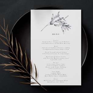Romantisk Elegant Watercolor Blommigt Bröllop Menu Meny