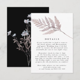 Romantisk Elegant Watercolor Blommigt Bröllop Tilläggskort