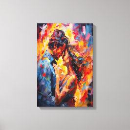 Romantisk embrace Expression Abstrakt Kärlek Art Canvastryck