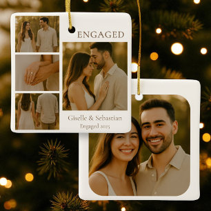 Romantisk, engagerad fotomåltid - Förlovning jul Julgransprydnad Keramik
