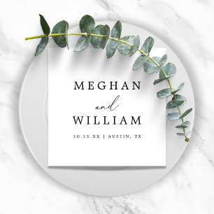 Romantisk enkel calligrafi Bröllop Pappersservett