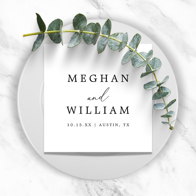 Romantisk enkel calligrafi Bröllop Pappersservett (Skapare uppladdad)