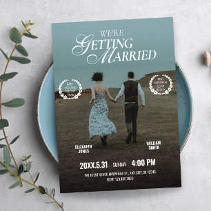 Romantisk estetisk filmplakat foto bröllop inbjudningar