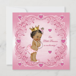Romantisk etnisk princess Kärlek Hearts Baby Showe Inbjudningar