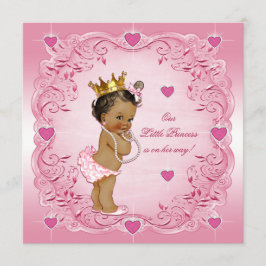 Romantisk etnisk princess Kärlek Hearts Baby Showe Inbjudningar