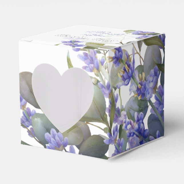 Romantisk eukalyptus & Lavender Wedor Favor Box Presentaskar (Framsidan Sidan)