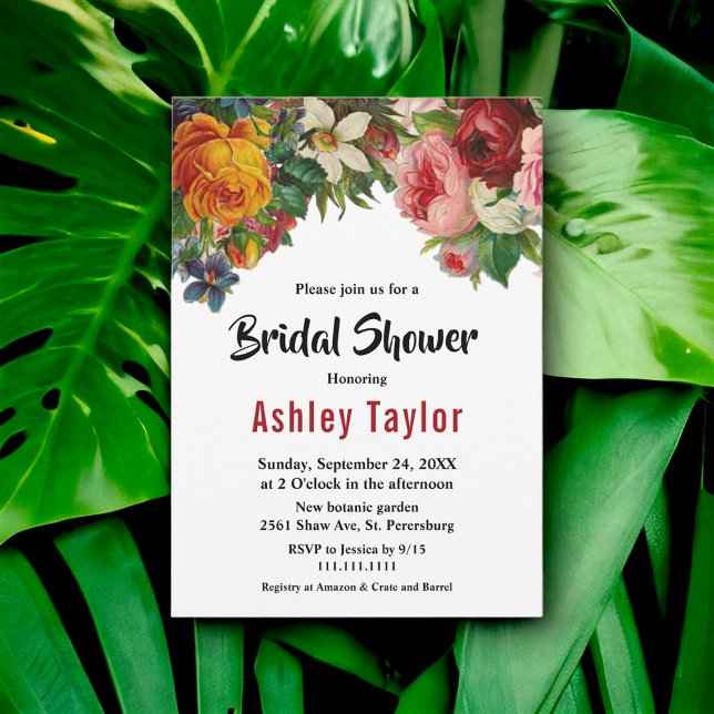 Romantisk färgfull Ro Boho Blommigt Möhippa Inbjudningar (Skapare uppladdad)