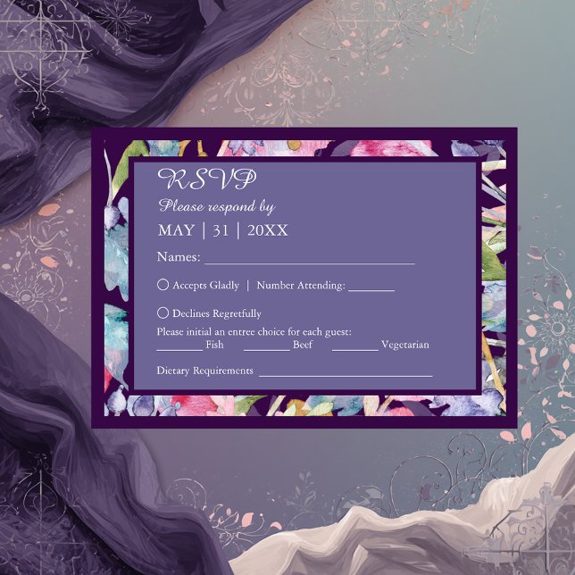 romantisk, färglös marmelad grenery bröllop OSA kort (Skapare uppladdad)