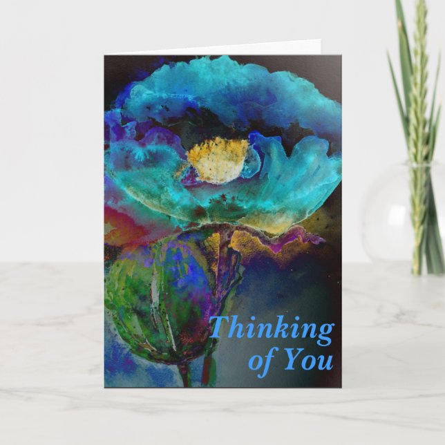 Romantisk färgmålning av testämfärgning av blommig kort (Framsida)