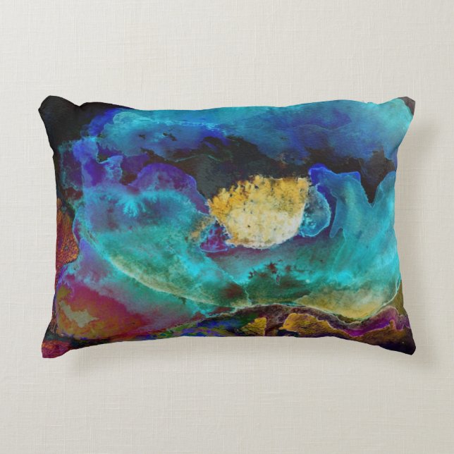 Romantisk färgmålning av testämfärgning av blommig prydnadskudde (Framsidan)