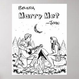 Romantisk färgsida | Marry mig? Poster