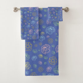 Romantisk färgstark Chic Blommönster Bath Towel
