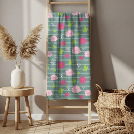 Romantisk färgstark Chic Blommönster Trendig Bath