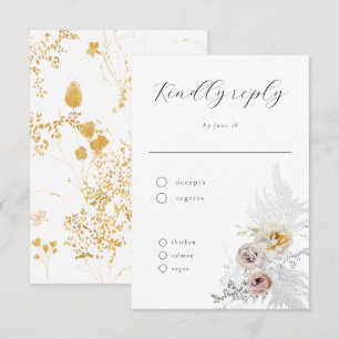 Romantisk fintvätt Blommigt Calligraphy Bröllop OSA Kort