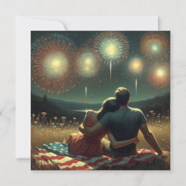 Romantisk fjärde juli kort (Framsida)